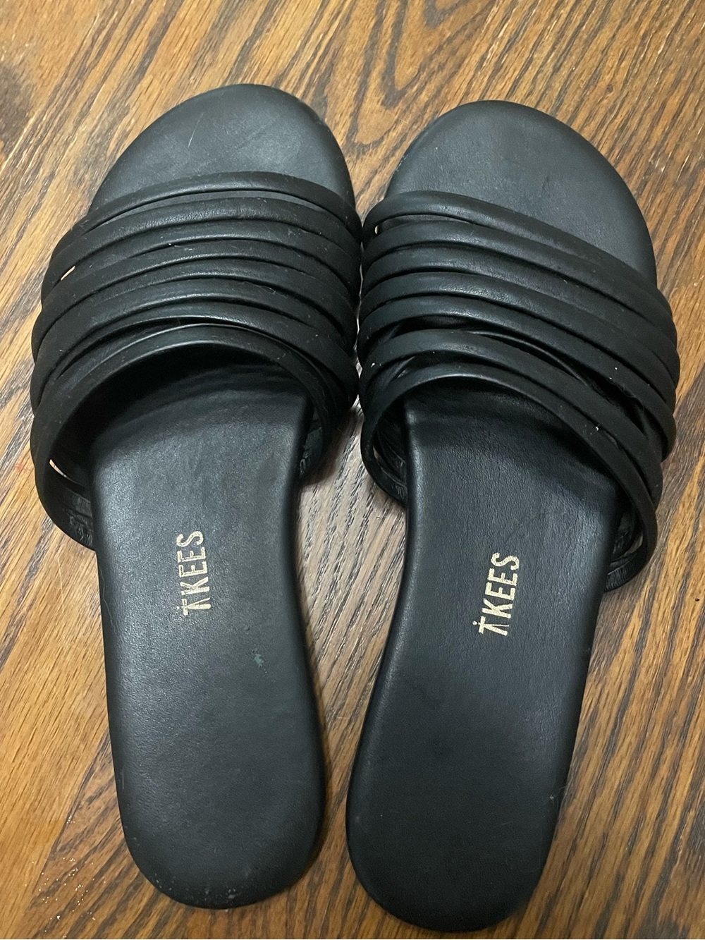 TKEES Caro Women's Black Slide Sandals - Strappy Upper